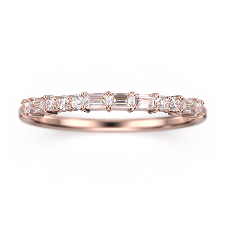 Love Ring 0.44 ct Diamond Moissanite 18K Gold Over Silver Wedding Band
