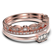 Dazzling 1.70 Carat Baguette Cut Trilogy Diamond Moissanite  Engagement Ring, Dainty Wedding Ring in 10k/14k/18k Solid Gold, Three Stone Ring, Promise Ring, Trio Set, Matching Band