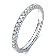 Semi-Eternity Sparkle: 0.25 ct Real Moissanite Diamond Wedding Band