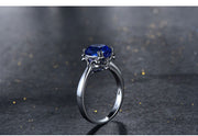 1 Carat cushion cut Blue Sapphrie Solitaire Unique Engagement Ring in White Gold