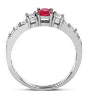 1 Carat Ruby and Moissanite Diamond Wedding Ring Set in Gold