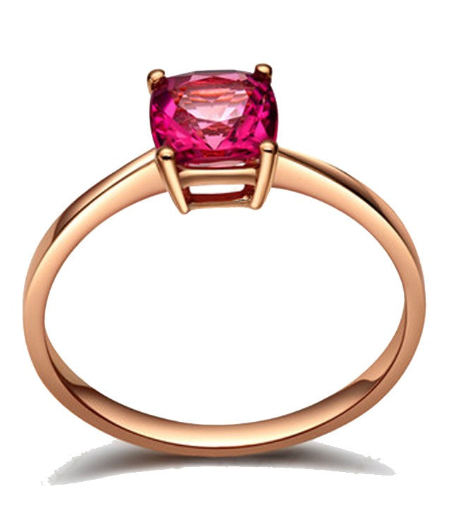 1 Carat Ruby Solitaire Gemstone Engagement Ring in Rose Gold