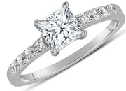 1.50 Carat Princess cut Diamond Ring Moissanite Engagement Ring 