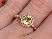 1.50 Carat Round Cut Gemstone Champagne Diamond Moissanite Engagemrnt Ring Champagne Diamond Moissanite Ring On 10k Rose Gold Promise Ring