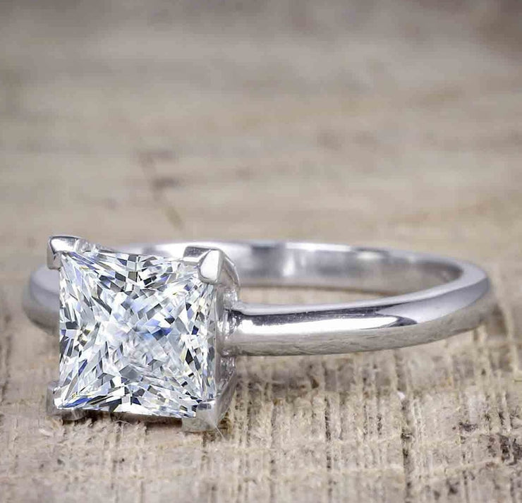 Diamond Trilogy Ring | 1 Carat Princess Cut Ring | Handmade in London |  Fine Jewellery