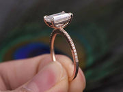 1.25 ct Moissanite & Diamond Engagement Ring in Semi Eternity Rose Gold
