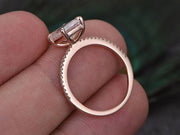 1.25 ct Moissanite & Diamond Engagement Ring in Semi Eternity Rose Gold
