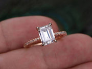 1.25 ct Moissanite & Diamond Engagement Ring in Semi Eternity 