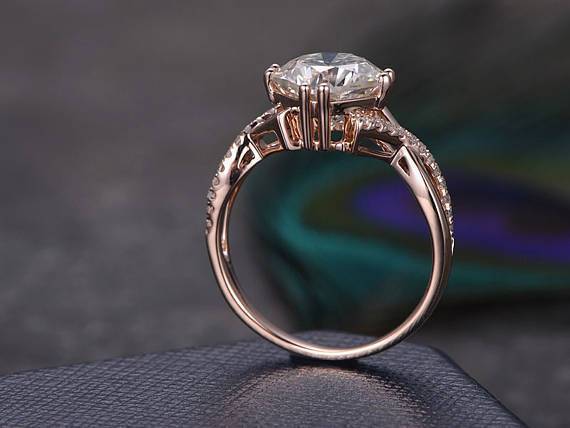 1.25 ct Infinity Moissanite & Diamond Wedding Ring 