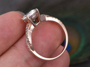 Artdeco 1.25 Carat Infinity Moissanite and Diamond Engagement Ring in Rose Gold
