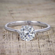 1.25 ct Moissanite and Diamond Wedding Ring Set in 10k White Gold

