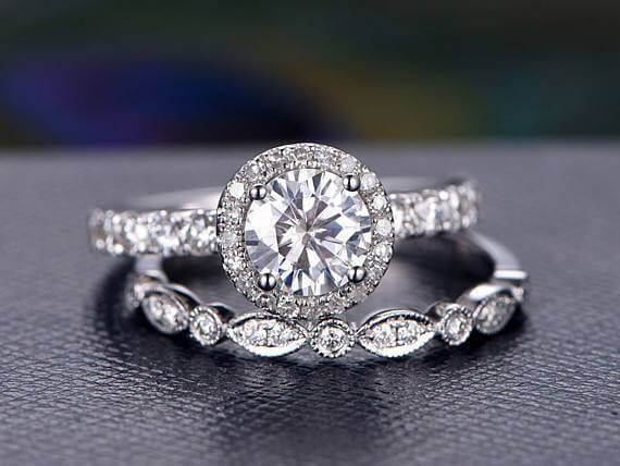 Nyjewels 1.50 Ct Moissanite Solitaire Engagement Ring – 14K White Gold, Round Cut