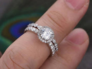 Best Selling 1.50 Carat Moissanite and Diamond Bridal Set in White Gold
