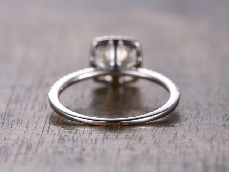 Vintage 1.25 Carat Moissanite and Diamond Ring 