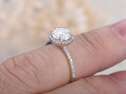 Classic 1.50 Carat Moissanite and Diamond Engagement Ring in White Gold
