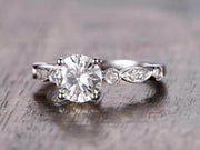 Artdeco 1.25 Carat Moissanite and Diamond Engagement Ring 