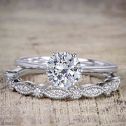 Vintage Design 1.25 Carat Round Cut Moissanite Engagement Ring 