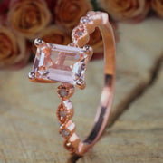 Limited Time Sale 1.25 Carat Real and Natural Morganite and Diamond Engagement Ring 