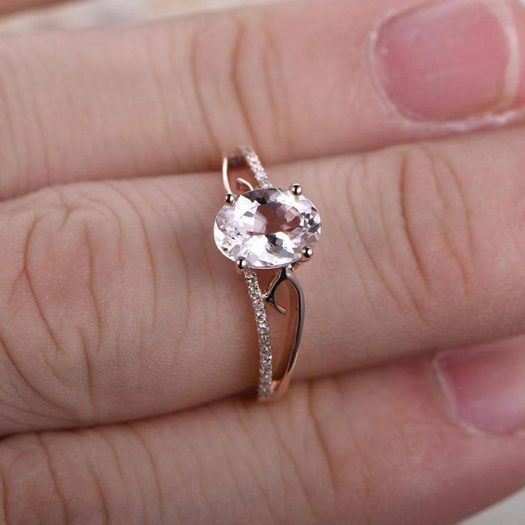Limited Time Sale Antique 1.25 Carat Peach Pink Morganite and Diamond Engagement Ring 