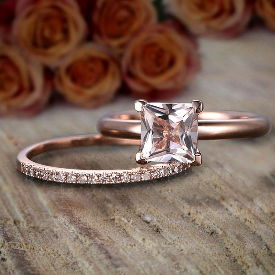 Morganite princess cut engagement ring hotsell