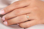 0.50 Carat Classic Halo Round Moissanite Engagement Ring on Solid Gold setting