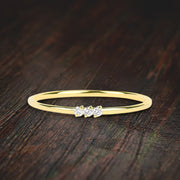 Stunning 3 Stone Moissanite Diamond Engagement Ring Stackable Ring Promise Ring on Solid 10k Gold