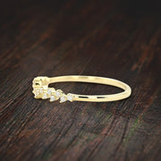 Half Eternity Stackable Moissanite Diamond Wedding Band Engagement Ring Promise Ring