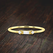 Petite Moissanite Diamond Engagement Ring Wedding Ring Stackable Ring