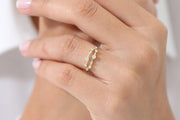Stackable Moissanite Diamond Engagement Ring Wedding Band 10k Gold
