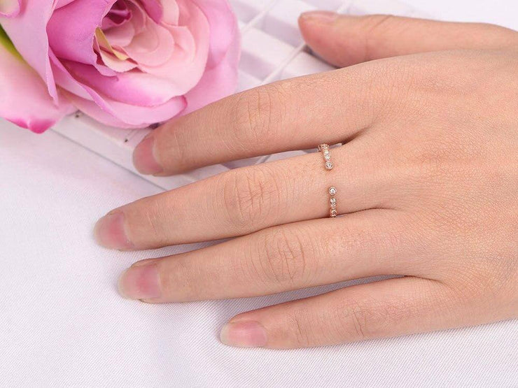 0.25 Carat Open top Trendy Diamond Wedding Ring Wedding Band Anniversary Ring 