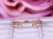0.25 Carat Open top Trendy Diamond Wedding Ring Wedding Band Anniversary Ring in 10k Rose Gold