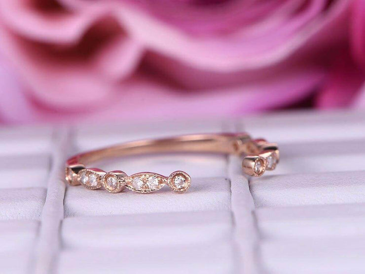 0.25 Carat Open top Trendy Diamond Wedding Ring Wedding Band Anniversary Ring 