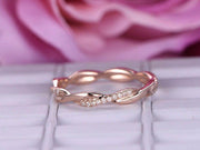 0.50 Carat Wedding Band with Diamonds Anniversary Ring Stackable Twisted Band