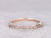 0.25 Carat 10k Rose Gold Anniversary Band in Flower Design Antique Style