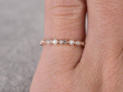 0.50 Carat RIng Wedding Band with Diamonds Anniversary Ring Milgrain Design Art Deco