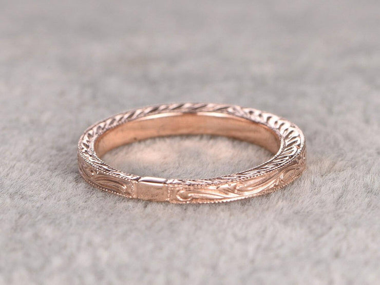 Solid 10k Infinity Eternity Wedding Ring Antique Art Deco Design Anniversary Ring Bridal Ring