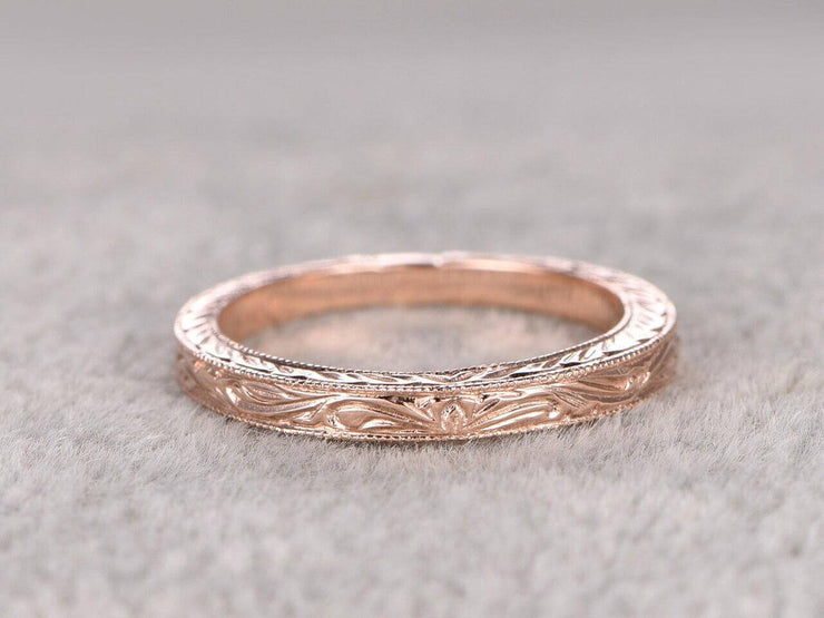 Solid 10k Infinity Eternity Wedding Ring Antique Art Deco Design Anniversary Ring Bridal Ring