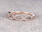 0.50 Carat Wedding Ring Curved Loop Flower Floral Stackable Band