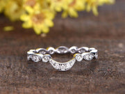 0.50 Carat 10k White Gold Wedding Band with Diamonds Anniversary Ring