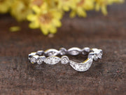 0.50 Carat 10k White Gold Wedding Band with Diamonds Anniversary Ring