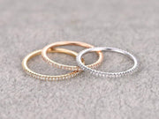 1.50 Carat 3 wedding Ring set Straight Wedding Band Stackable Ring set 