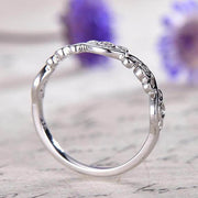 0.25 Carat Antique Style Diamond Wedding Ring on 10k White Gold