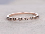 0.25 Carat Art Deco Style Black Diamond Wedding Ring Wedding Band on 10k Rose Gold. Buy Now!