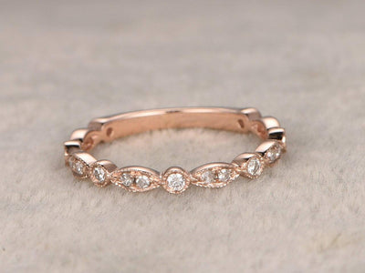 0.50 Carat 10k Rose Gold Wedding Band with Diamonds Anniversary Ring