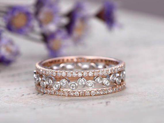 Carat wedding Ring set Wedding Band Stackable Ring set with