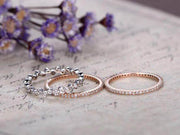 1.50 Carat 3 wedding Ring set Wedding Band Stackable Ring set