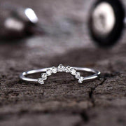 0.25 Carat Art Deco Crown Diamond Wedding Ring Wedding Band 