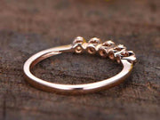 0.25 Carat Citrine Floral Wedding band bridal ring stacking matching band promise ring