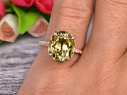 1.50 Carat Oval Cut Champagne Diamond Moissanite Engagement Ring Wedding Ring Anniversary Gift On 10k Rose Gold Filigree Retro Vintage Floral Set