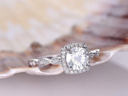 Classic 1.50 Carat Moissanite and Diamond Wedding Ring 